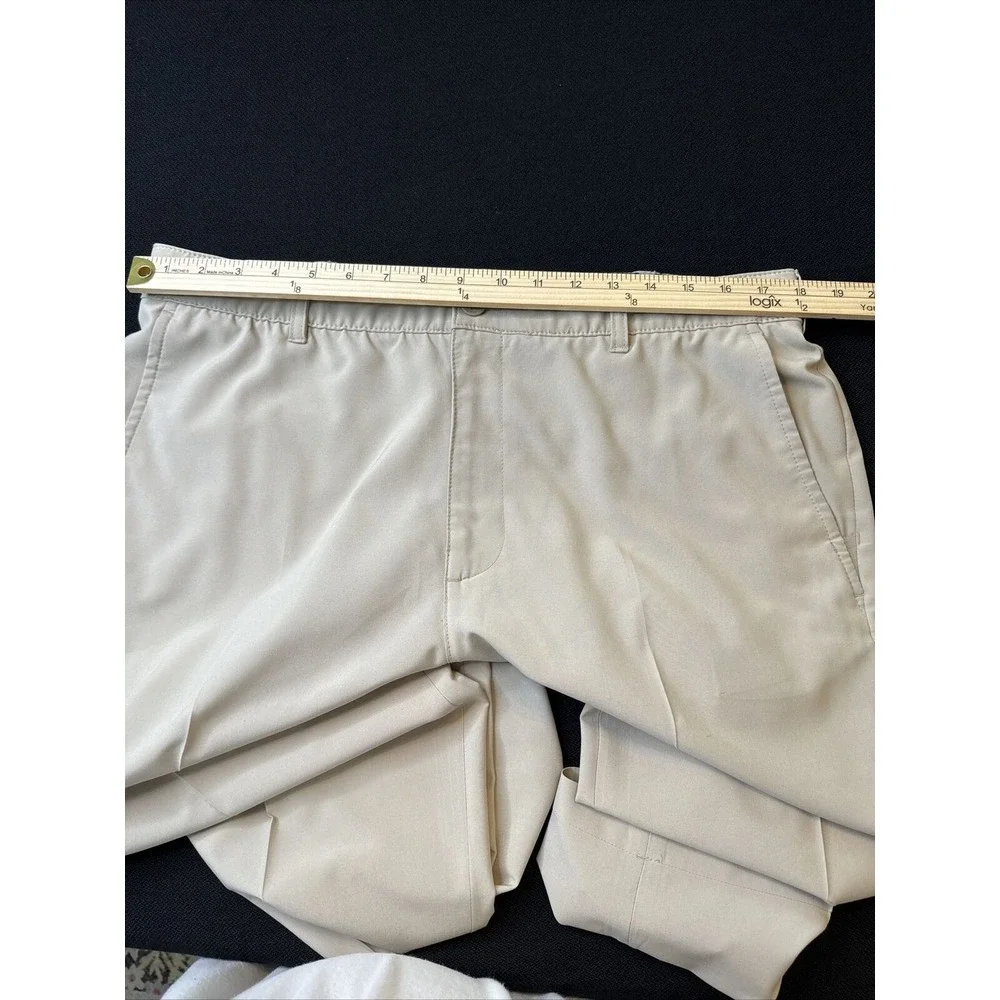 IZOD‎ 36x32 TAN Men's Golf Pants Flat Front Athletic/ Performance ~ EXCELLENT